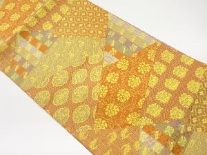 本場筑前博多切り嵌め風名物裂模様織出し名古屋帯